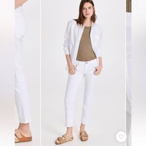rag & bone Dre Low Rise Boyfriend Slim Leg Jeans Size 31 White Stretchy